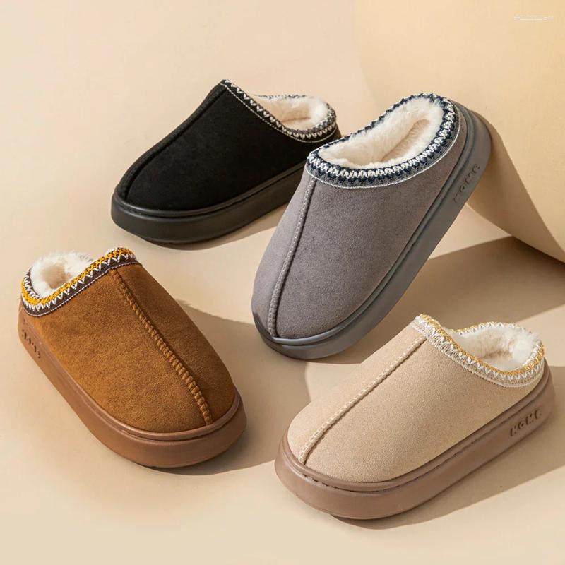 Women's Fluffy Platform Slippers - Plush Warm Cotton, hot Non-Slip Indoor Comfort Shoes