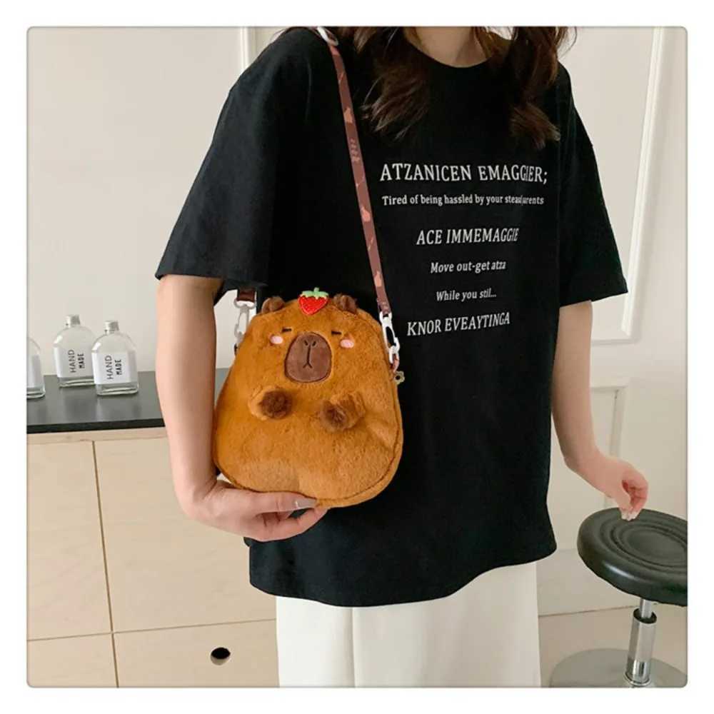 Large Capacity Capybara Plush Shoulder Bag Carto Capybara Handbag Unisex Capybara HandbagXJ250108