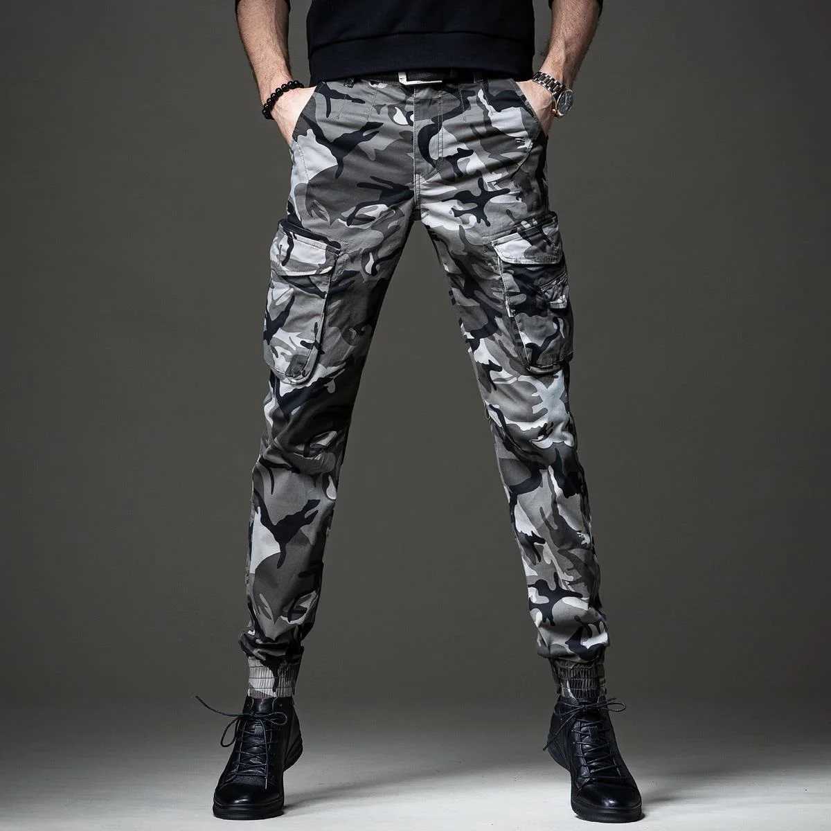 Mens lightweight luxury camouflage outdoor sports jeans wearresistant multi pocket commercial pants and ultrathin fashionable casual pants for army fa