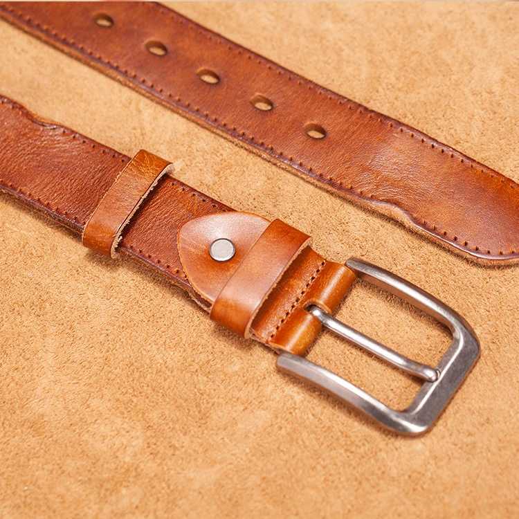 VAMOS KATOAL High quality handmade knocking genuine leather belt luxury designer belts male Strap Jeans for man cowboy belt men W250109