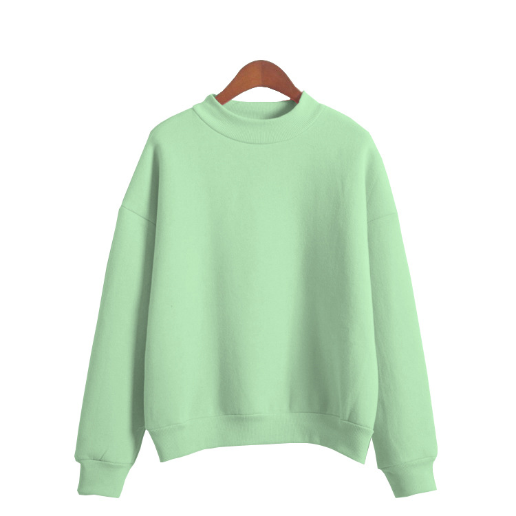 Blank Solid Color Designer Hoodie Women's Clothing With Velvet Candy Small High Neck Loose Casual Student Long Sleeved Top Jacket Light Plate Shi