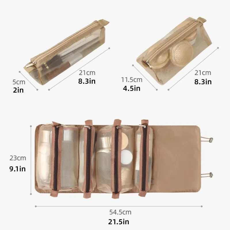 Fashion travel organizer 4-in-1 cosmetic bag set detachable portable storage bag can store cosmetics bathroom etc W250109