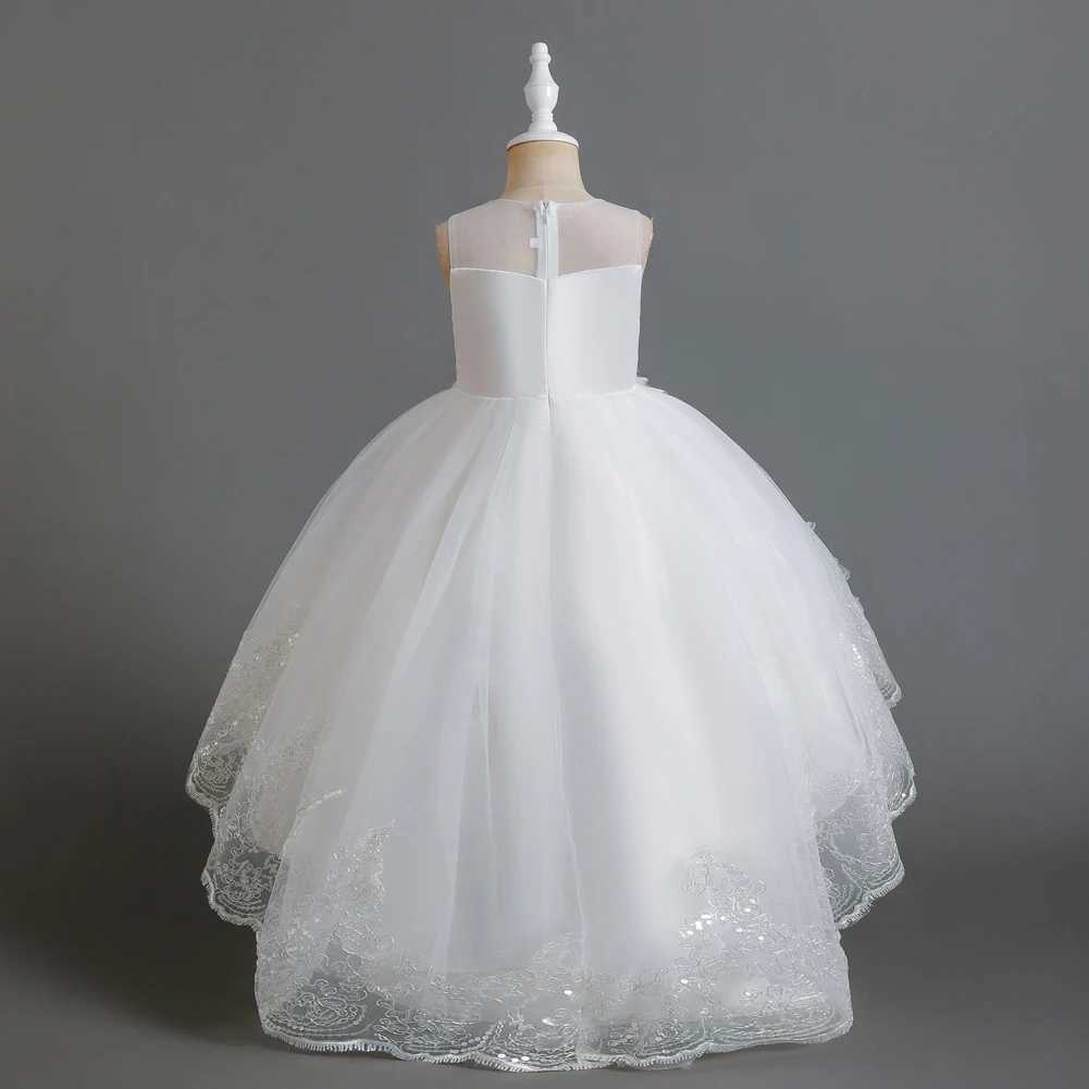 Autumn New Childrens Dress Princess Dress Wedding Bridesmaid Wedding Dress Fluffy Dress Lace Trail Embroidered Childrens WearXJ250108