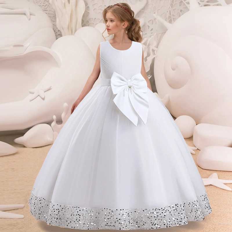 Summer Embroidery Pageant Princess Dress Elegant Kids Dresses For Girls Clothes Children Par Wedding Dress 14 10 12 YearXJ250108