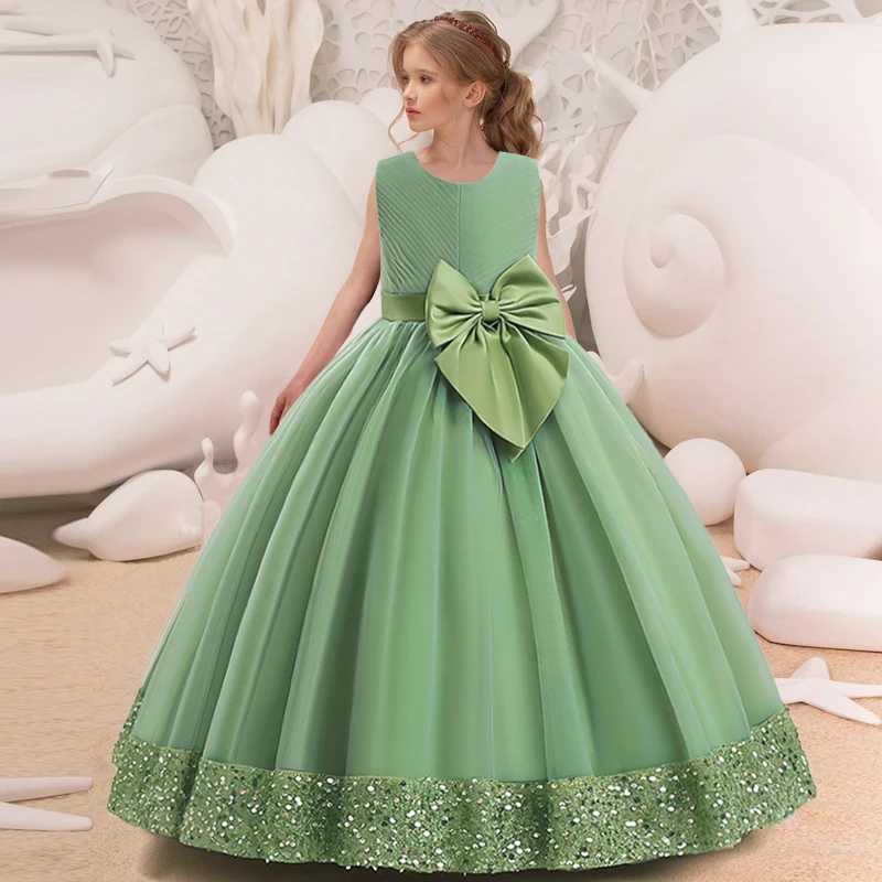 Summer Embroidery Pageant Princess Dress Elegant Kids Dresses For Girls Clothes Children Par Wedding Dress 14 10 12 YearXJ250108