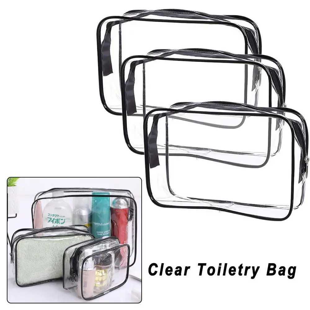 Womens waterproof zipper storage bag transparent makeup bag makeup box W250109