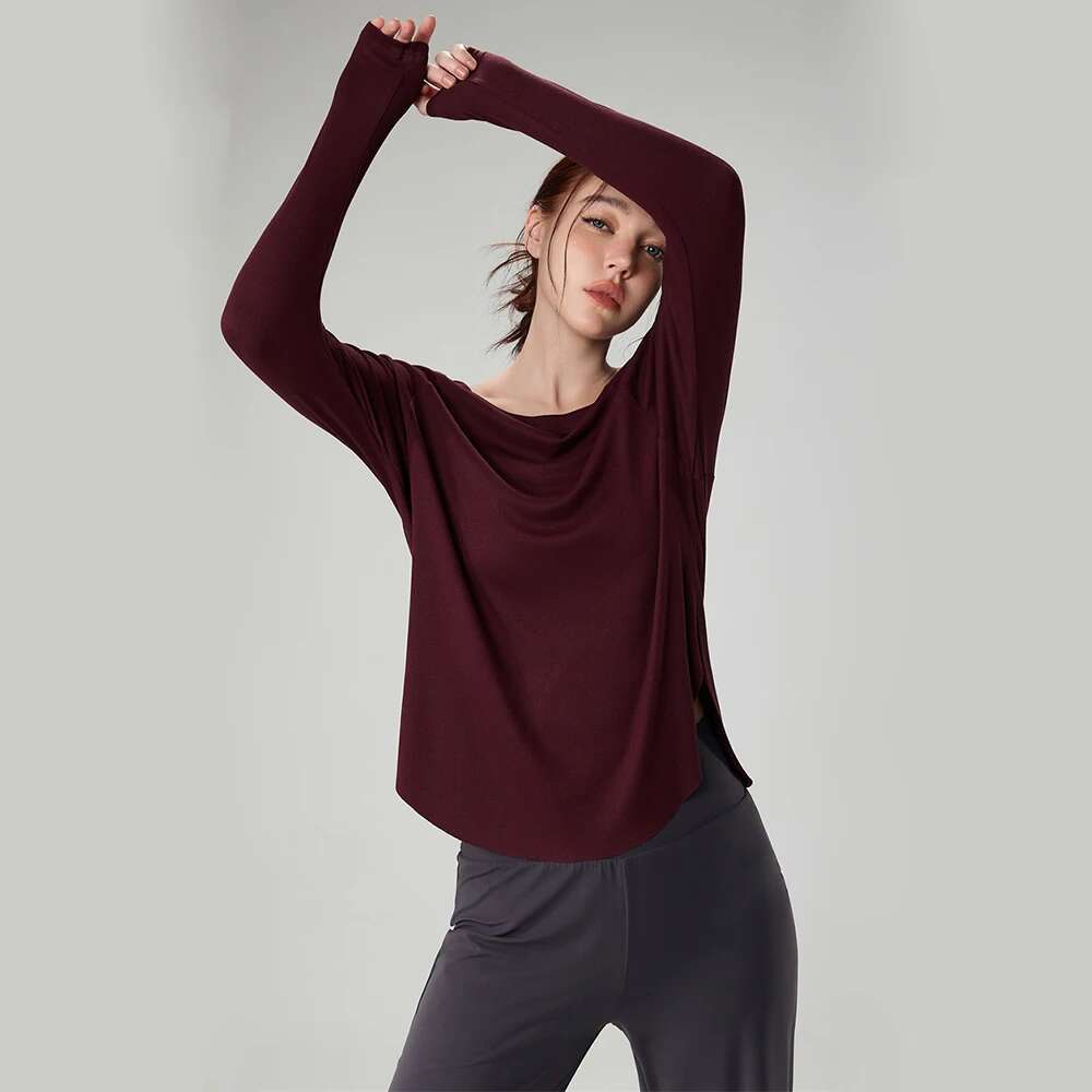 Vnazi 2024 Autumn Design Seamless Long Sleeve Shirt Women Fiess Top High Elastic Fabric Gym Outside Loose Sports Clothes