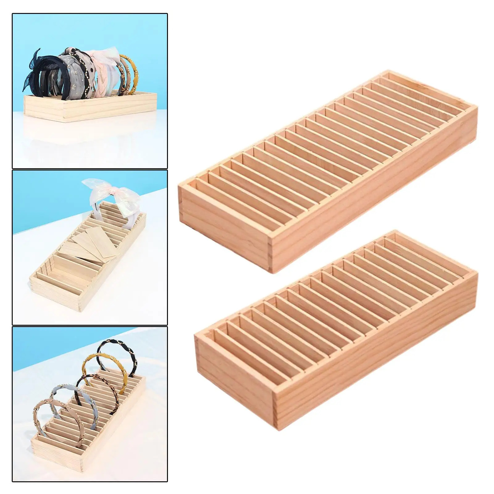 Wood Headband Holder Bracelets Storage Display Box for Jewelry Shop Display Accessory Lightweight Professional Durable 250106