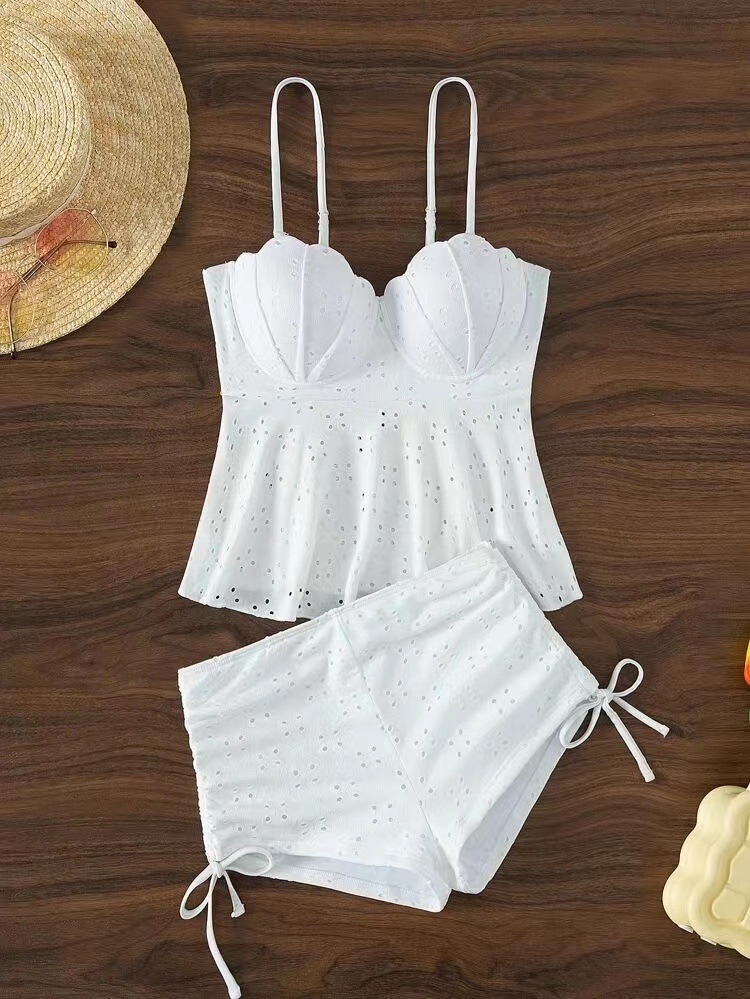 2025 New Sexy Beach Bikini Designer Swimsuit Hollow Shell Hard Wrap Solid Women's Bikini Swimsuit