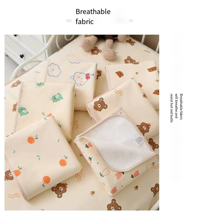120*90CM Crib Sheet Waterproof Baby Urine Mat Cotton Reusable Infant Change Diaper Pad Cover Washable born Bed Nappy Mattress 250109