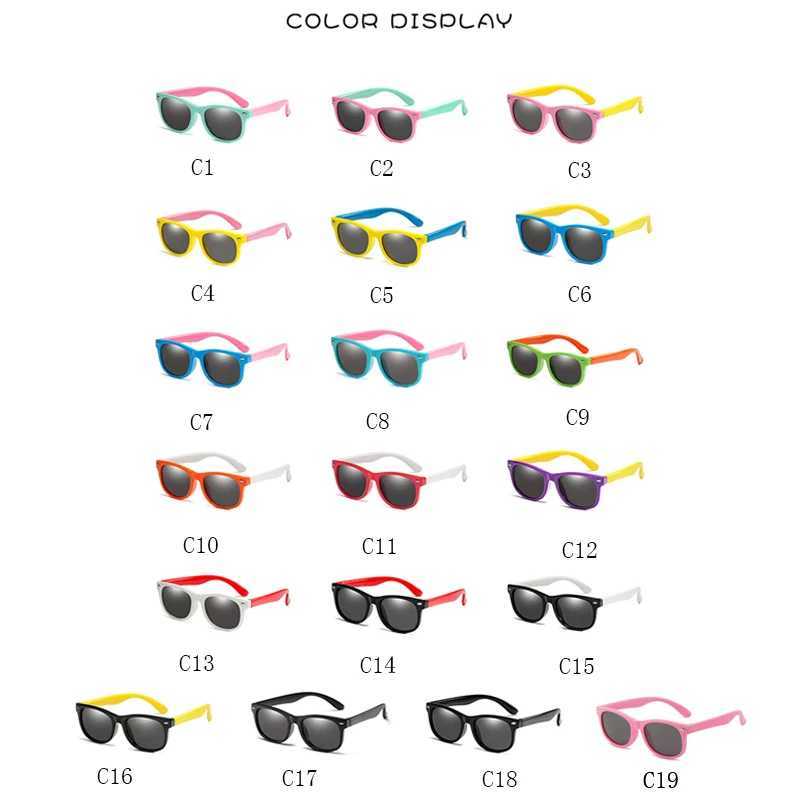 RUSIMO Childrens Polarized Sunglasses TR90 Boys and Girls Sunglasses Silicone Safety Glasses Childrens UV400 Glasses W250109