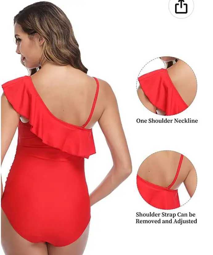 2023 Maternity Swimwear One Piece Swimsuit Beachwear Solid Summer swimwear womenXJ240108