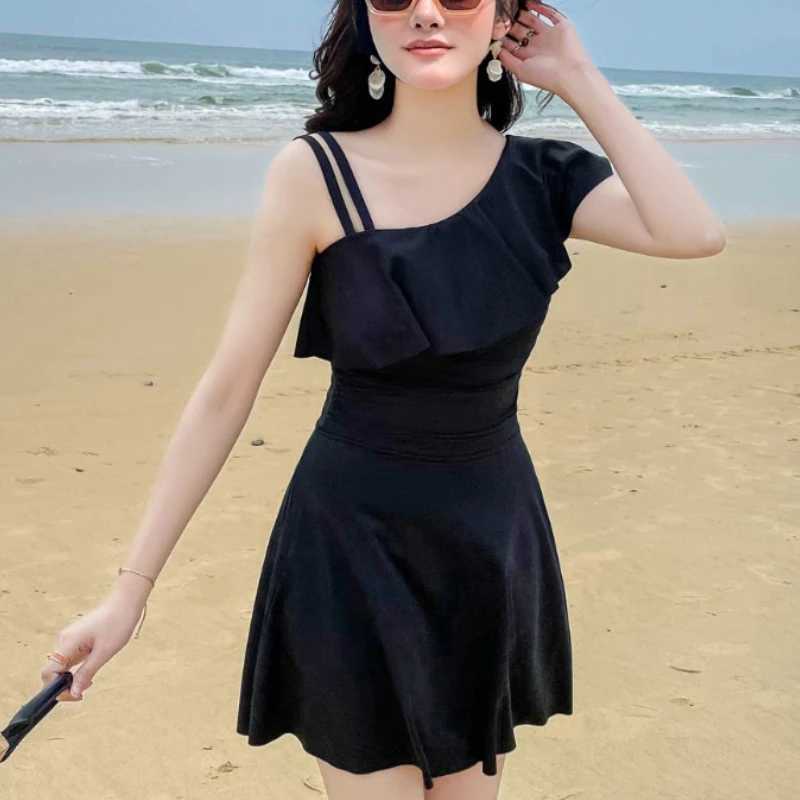 Drop Ship One-piece Swimsuit Strapss Off-shoulder Slim Swimsuit Womens Lace Skirt Swimsuit 2024 New XJ240108