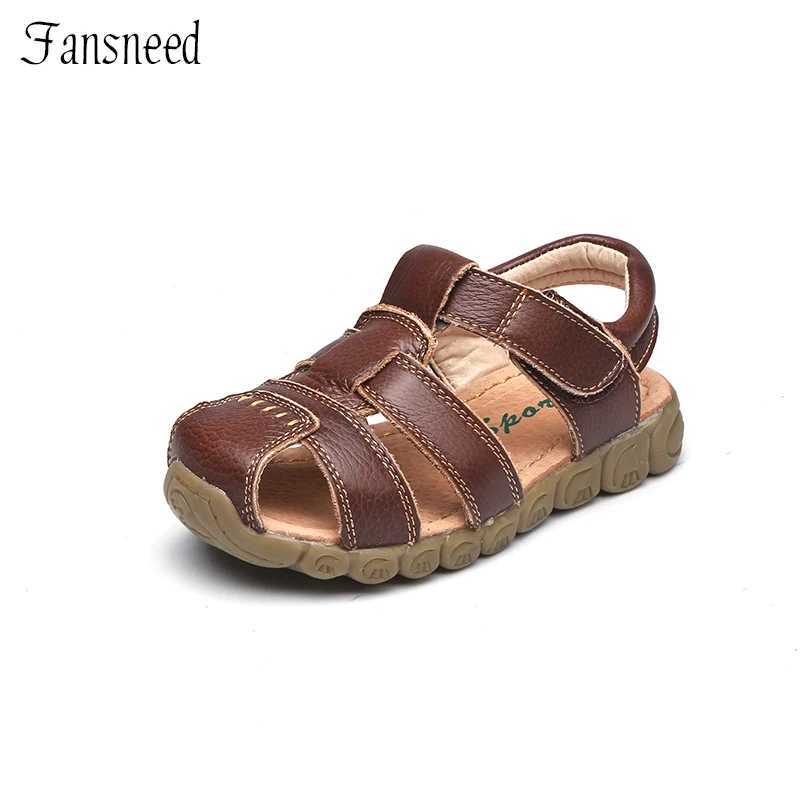 Childrens Shoes Summer Sandals Genuine Leather Beach Sandals for Boys and Girls Cowboy Backrest Childrens Shoes W250108