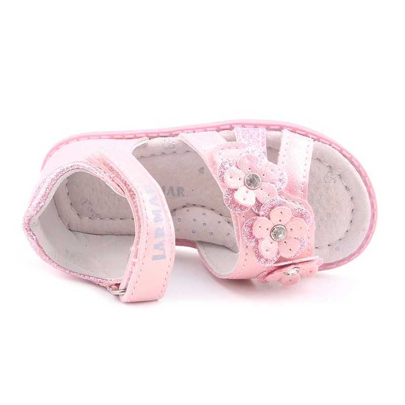 2023 Summer Girls Childrens Sandals Baby Sandals Soft Leather Flower Princess Girls Shoes Childrens Beach Sandals Childrens Shoes W250108
