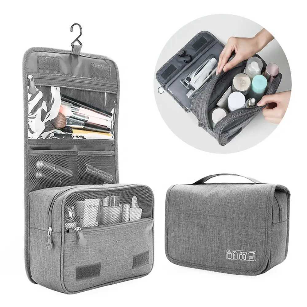 High quality travel makeup bag womens waterproof makeup bag bathroom organizer hanging dry wet separation storage bag W250109