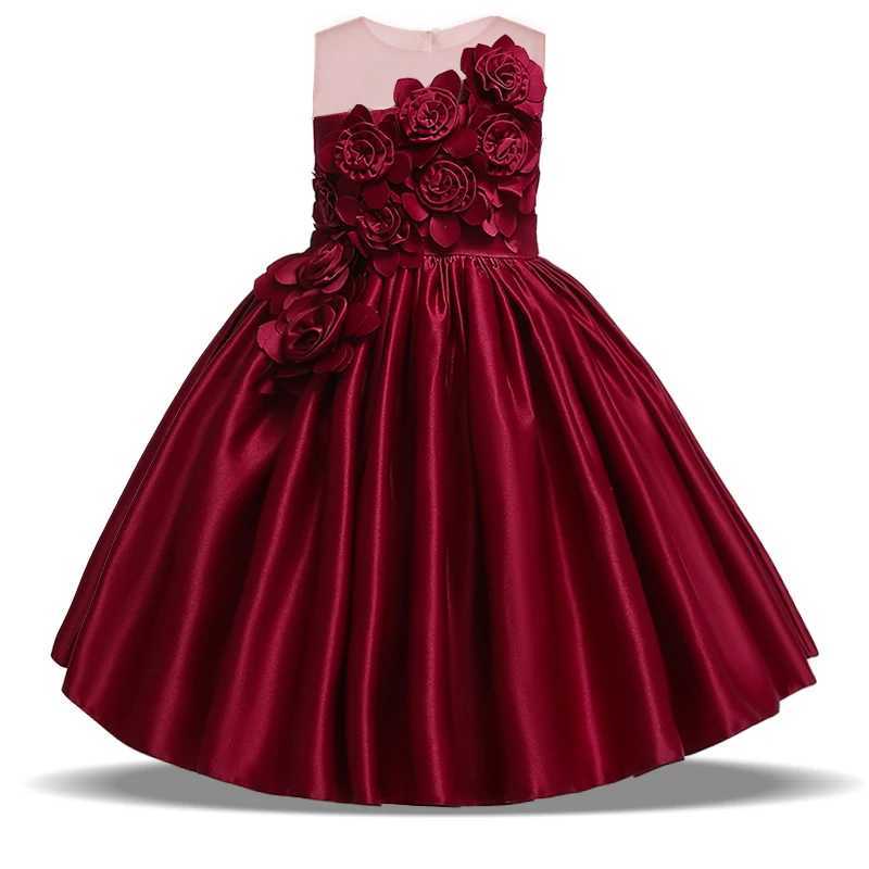 Summer Flower Girl Dress Children Costume Bow Par Wedding Kids Dresses For Girls Evening Briidemaid Prom Gown Vestido 8 10 YrsXJ250108
