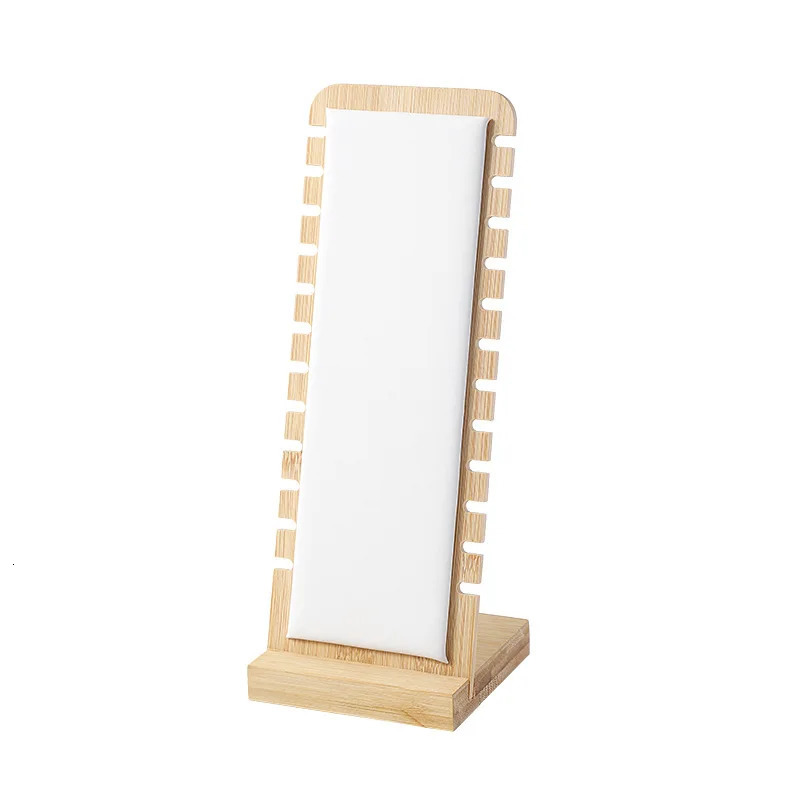 Fashion Wood Necklace Display Stand Large Capacity Pendant Bracelet Anklet Long Chain Jewelry Storage Rack Counter Showcase Prop 250106