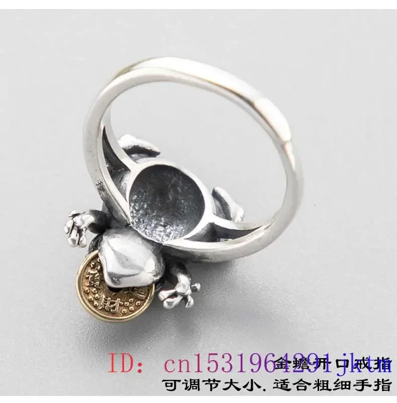 Red Jade Golden Frog Rings Gemstone Accessories Amulets 925 Silver Carved Adjustable Ring Natural Charm Jewelry Charms Women 250106