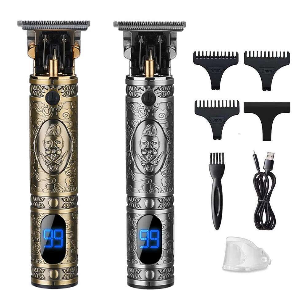 USB Rechargeable T9 Baldheaded Clipper LCD Electric Cordless Shaver Trimmer 0mm Men Barber Hair Cutting hin
