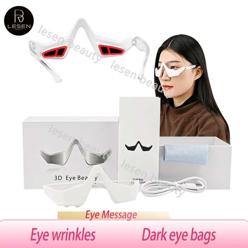 3D EMS Micro Current Mini Beauty Red Light Therapy Under Massager Patches Instrument Anti Aging Eye Care Device
