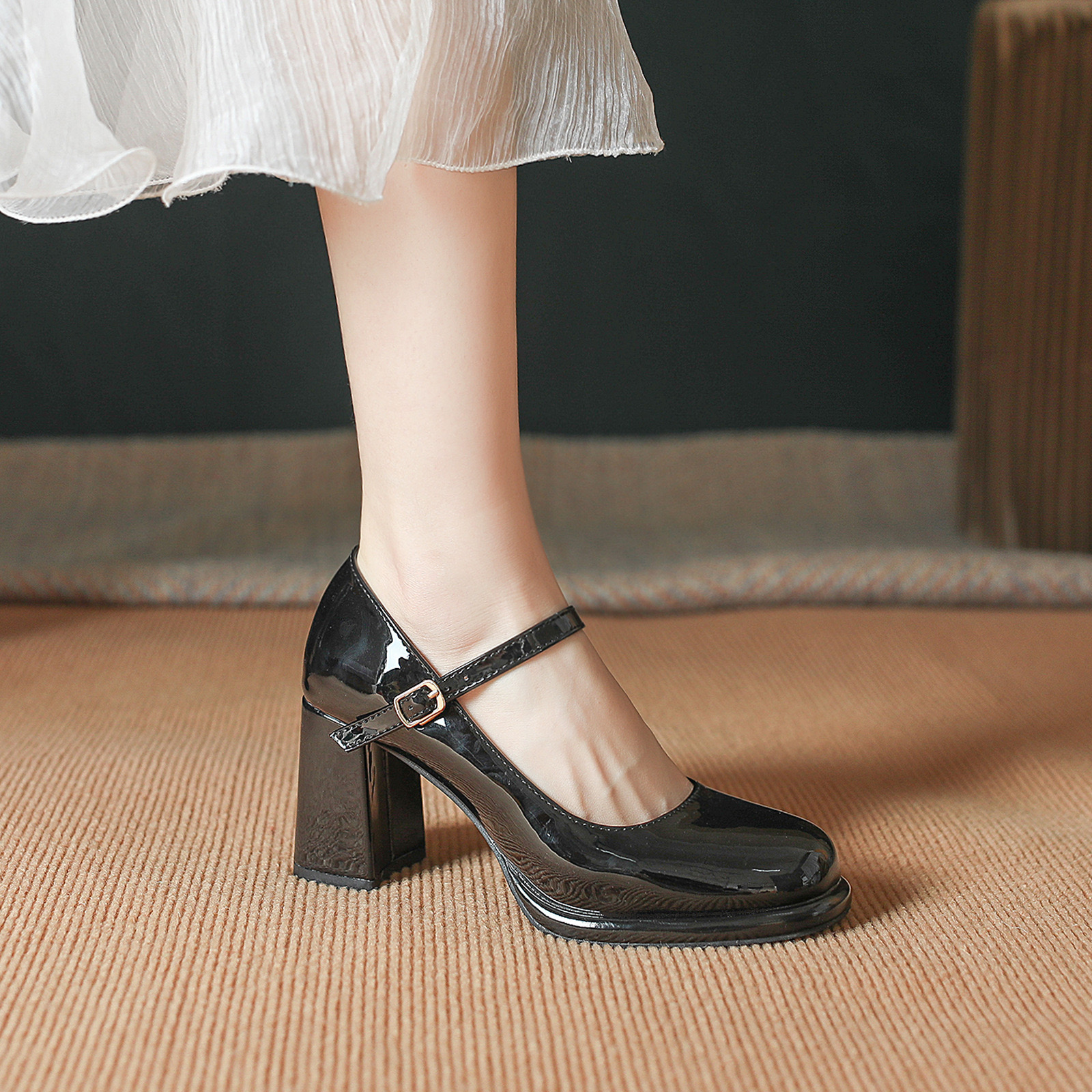 2025 new Elegant High Heels Woman Mary Janes Green Blue Womens Heeled Party Wedding Office Shoes Dress Pumps 240904