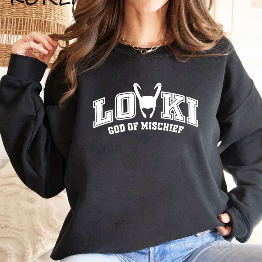 God Of Mischief Sweatshirt Loki Inspired Sweater Unisex Long Sleeve Crewneck Sweatshirts Graphic Hoodies Superhero Pullover