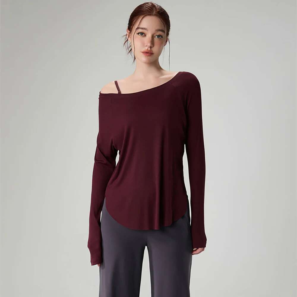 Vnazi 2024 Autumn Design Seamless Long Sleeve Shirt Women Fiess Top High Elastic Fabric Gym Outside Loose Sports Clothes