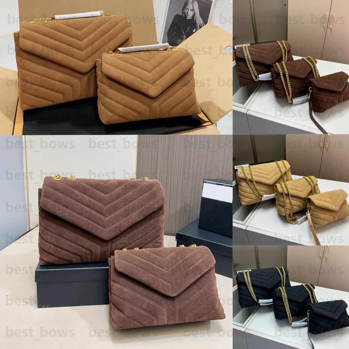 Suede Bag Shoulder Bag lou lou Womens Designer Totes Bag Soft Luxury Handbag Casual Women's High Quality New Tote Winter Underarm Shoulder Bag chains bag