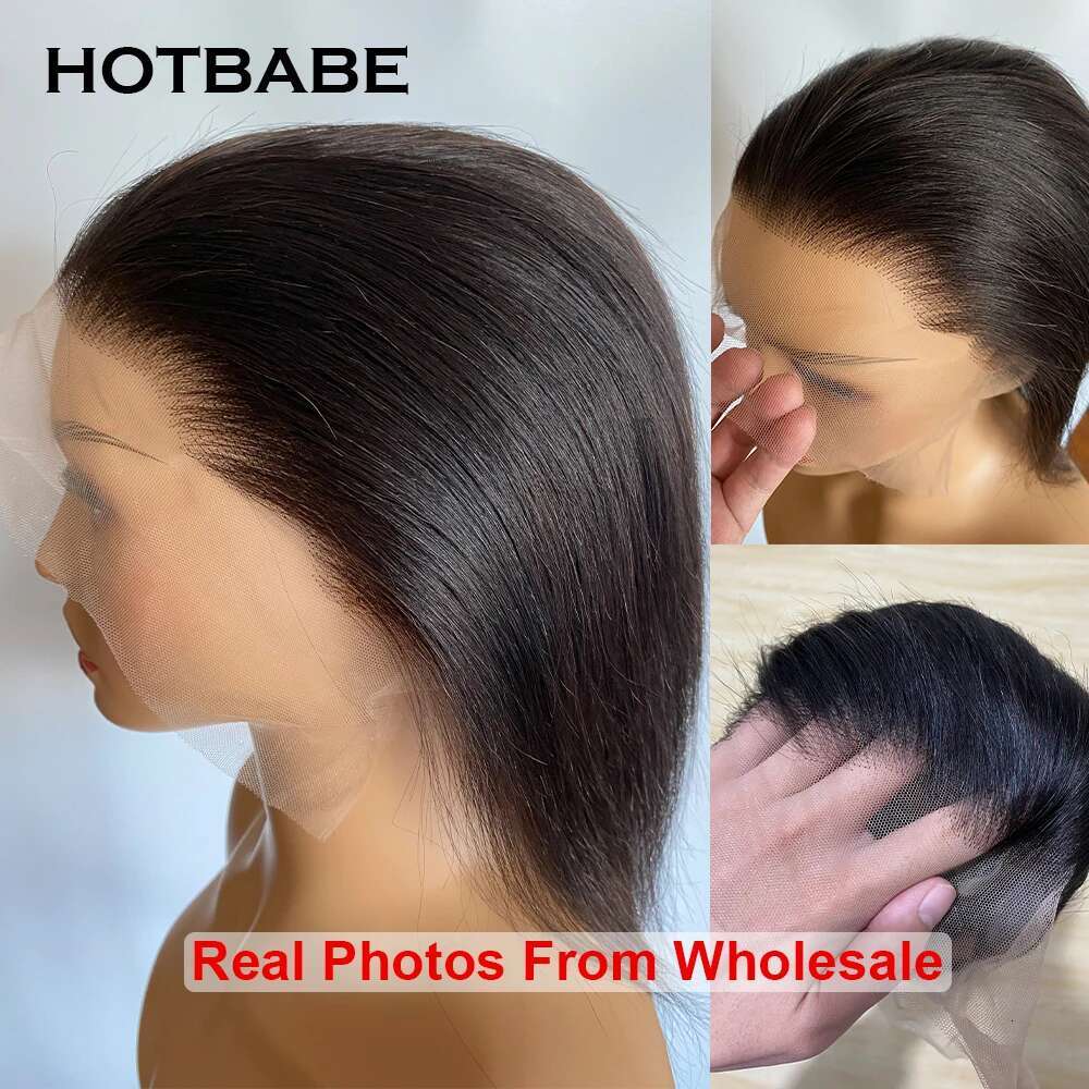 HD Full Lace Human Straight Wig Brazilian Pre Plucked Remy Hair Natural Black Color Wigs On Sale Clearance