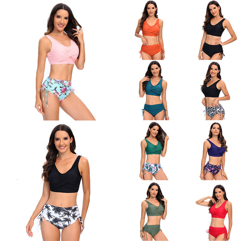 2025 women's backless cross tie split bikini designer high waisted sexy swimsuit