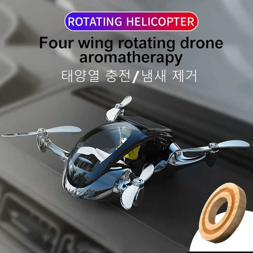Car Air Freshener Solar rotating perfume car decoration helicopter air freshening diffuser decoration accessories car dashboard decoration H250108