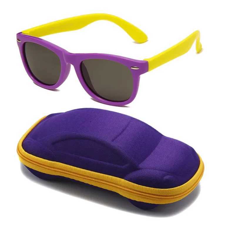 Baby silicone sunglasses with glasses box for boys and girls outdoor goggles AC lenses safety glasses and childrens gift box W250109
