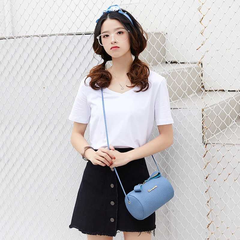 2024 New Korean Womens Bag Pillow Type Ladies Shoulder Bag Fi Women Large Capacity Pure Color Handbags Messenger BagsXJ250108