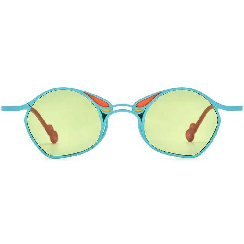 Colorful pure titanium sunglasses suitable for men and women irregular sunglasses personal fashion UV400 outdoor trend sunglasses W250109