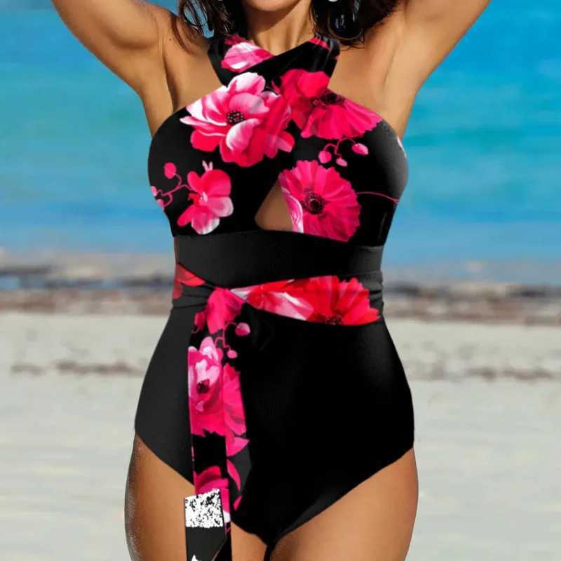 Sexy Print One Piece Large Size Swimwear Push Up Women Plus Size Swimsuit Closed Body Fa Bathing Suit For Pool Beach WearXJ240108