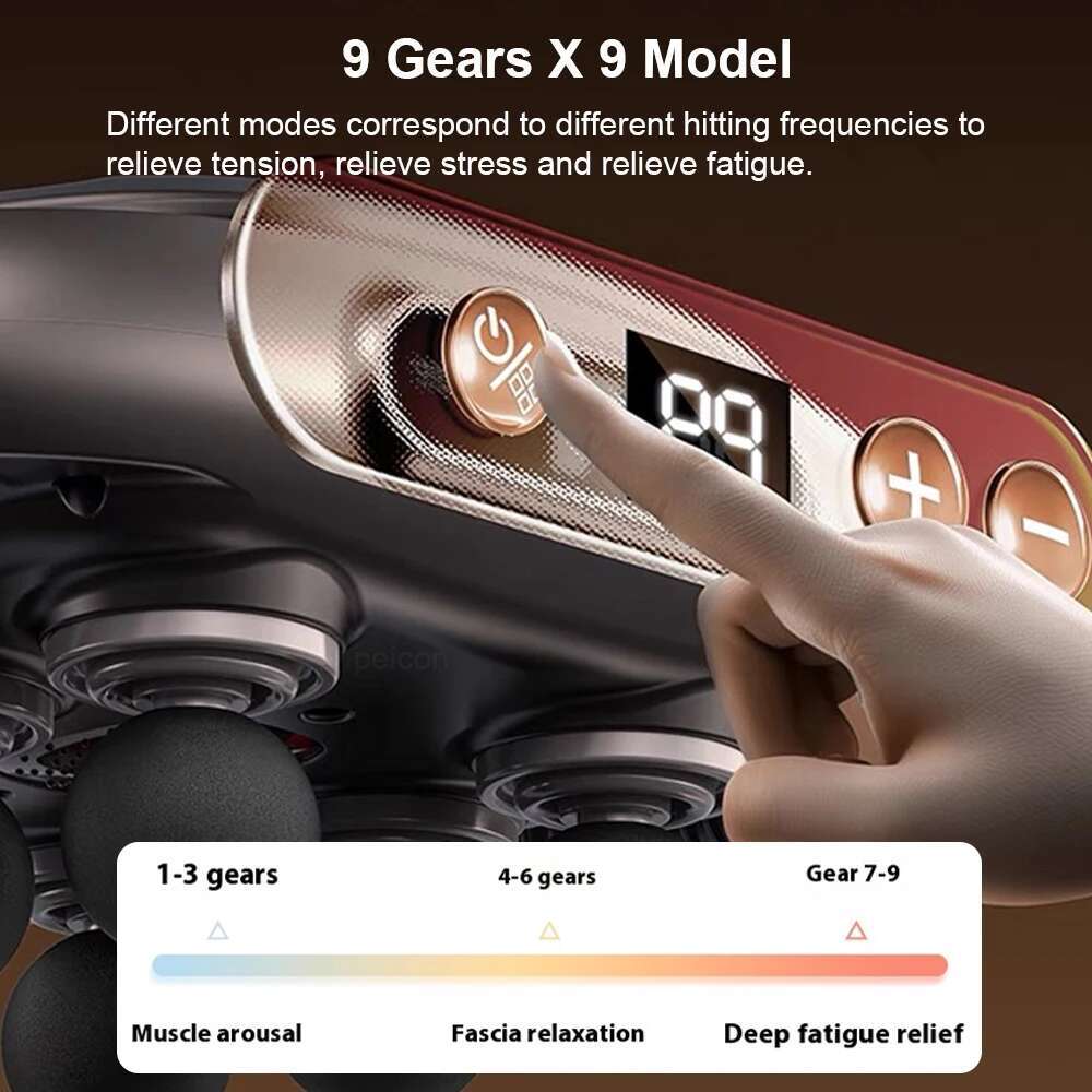 Fascia 6 Heads Massage Gun Relaxation Electric Massager Deep Tissue Muscle Pain Relief for the Whole Body