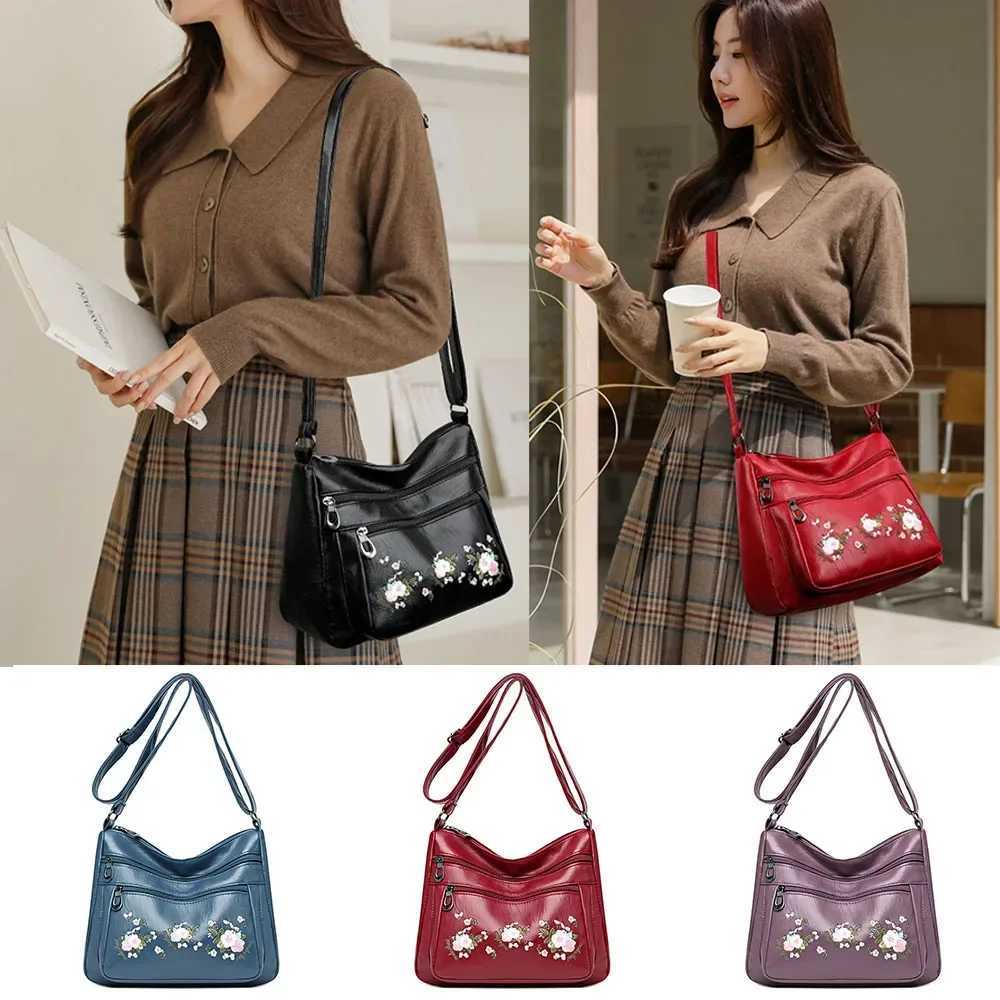 Large Capacity PU Leather Shoulder Bag for Women Zipper Multi-layer Handbag Messenger Crossbody Bag Elegant Ladies Hand BagsXJ250108