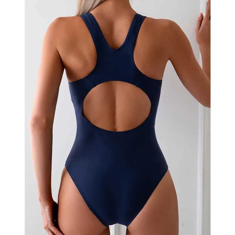 Summer Sexy One-Piece Swimsuits Closed Womens Swimwear Sports For Swimming Wear Body Bathing Suits Beachwear Pool Bather 2025XJ240108