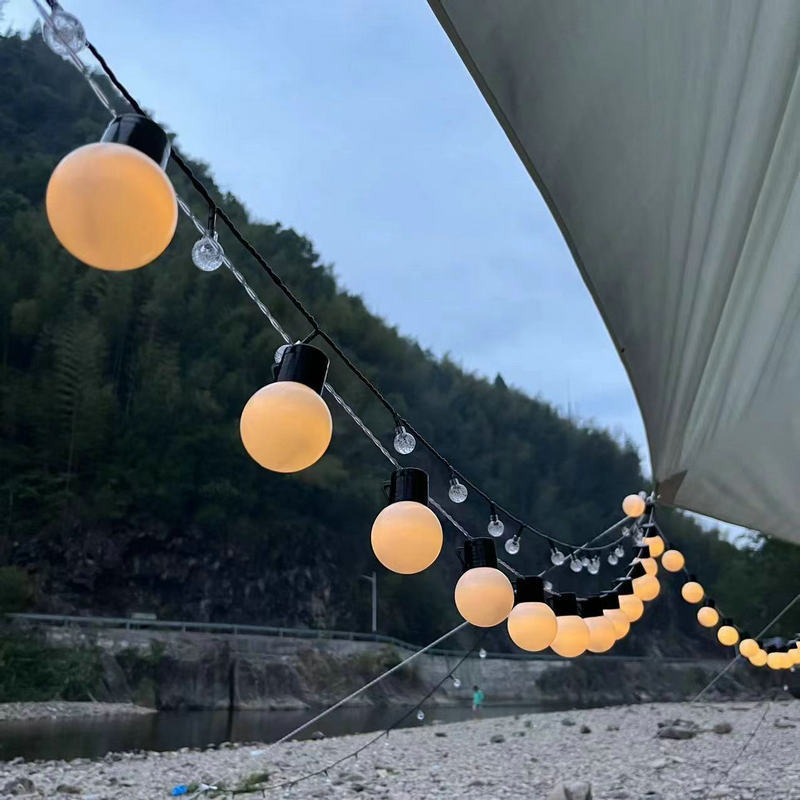 Outdoor light string LED large ball lantern string camping atmosphere light string stall light G50 ball bubble curtain waterproof lantern
