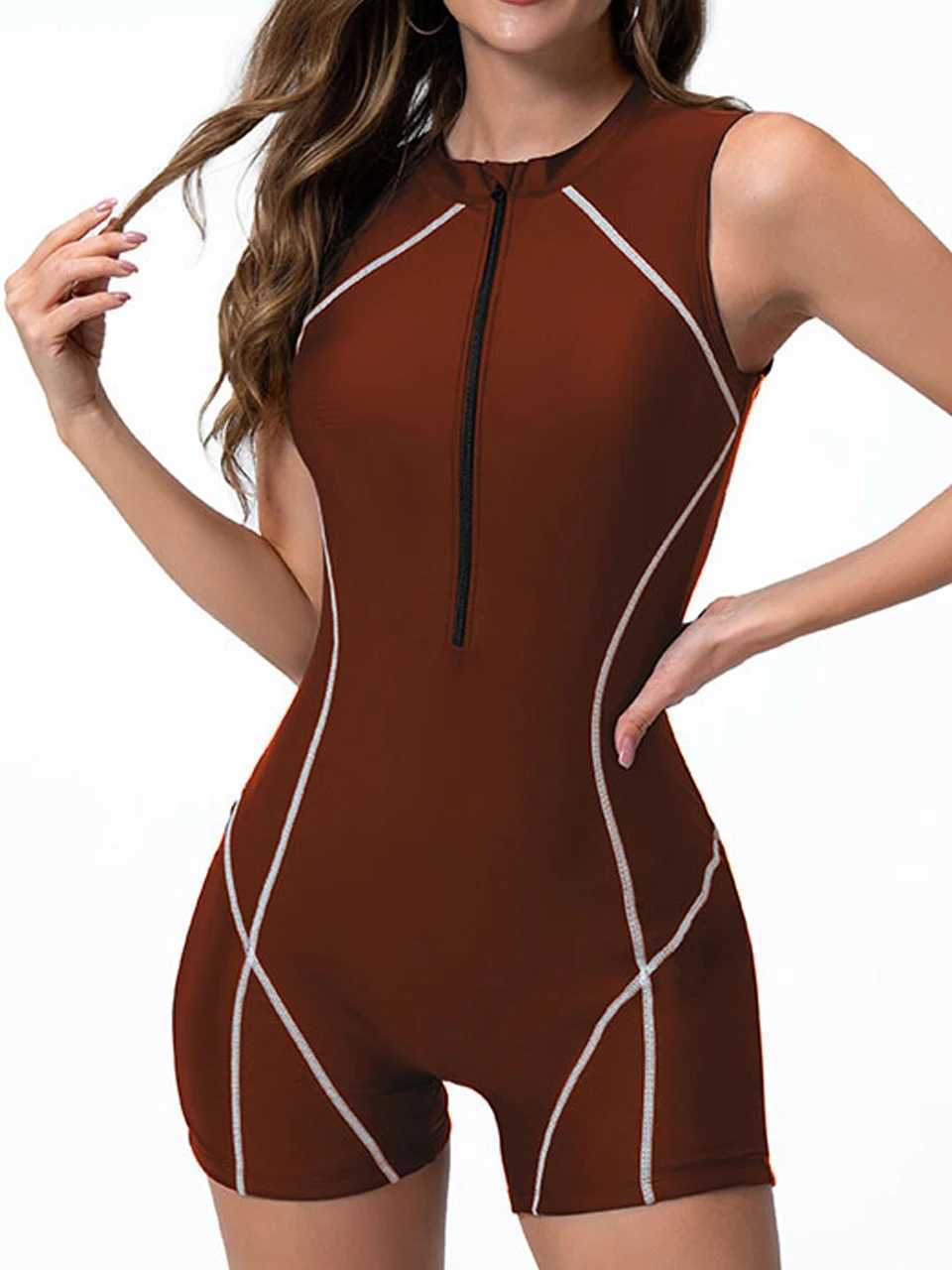 One Piece Surfing Swimsuit Slim Sport Swimwear Women Quick Dry Diving Clothes Fa Bathers Bathing Swimming Swim BodysuitXJ240108