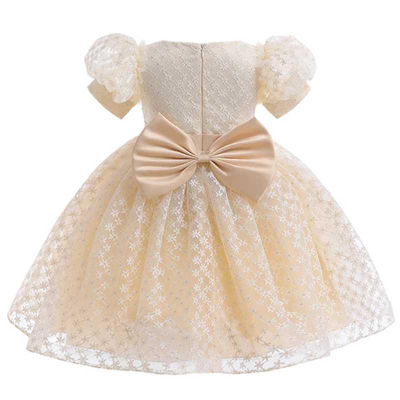 Kids Princess Dress For Girls Bow Birthday Par Dresses Short Sleeve Children Costume Flower Girl Wedding Bridesmaid VestidosXJ250108
