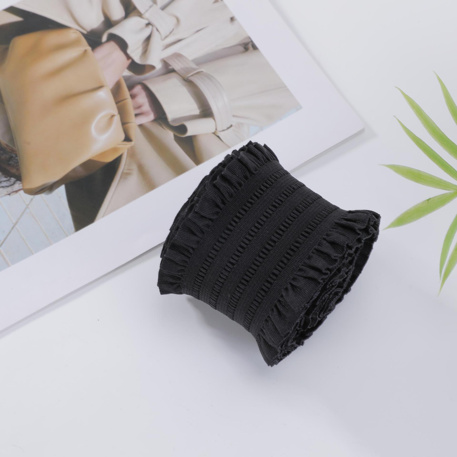 Black lace with elastic band width black fungus edge high elasticity skirt waistband elastic band thickened flat rubber band accessory