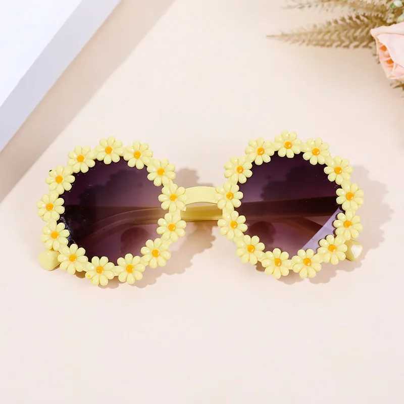 Fashionable childrens round flower sunglasses cute childrens daisy sunglasses girls and boys sports sunshade outdoor sunglasses W250109
