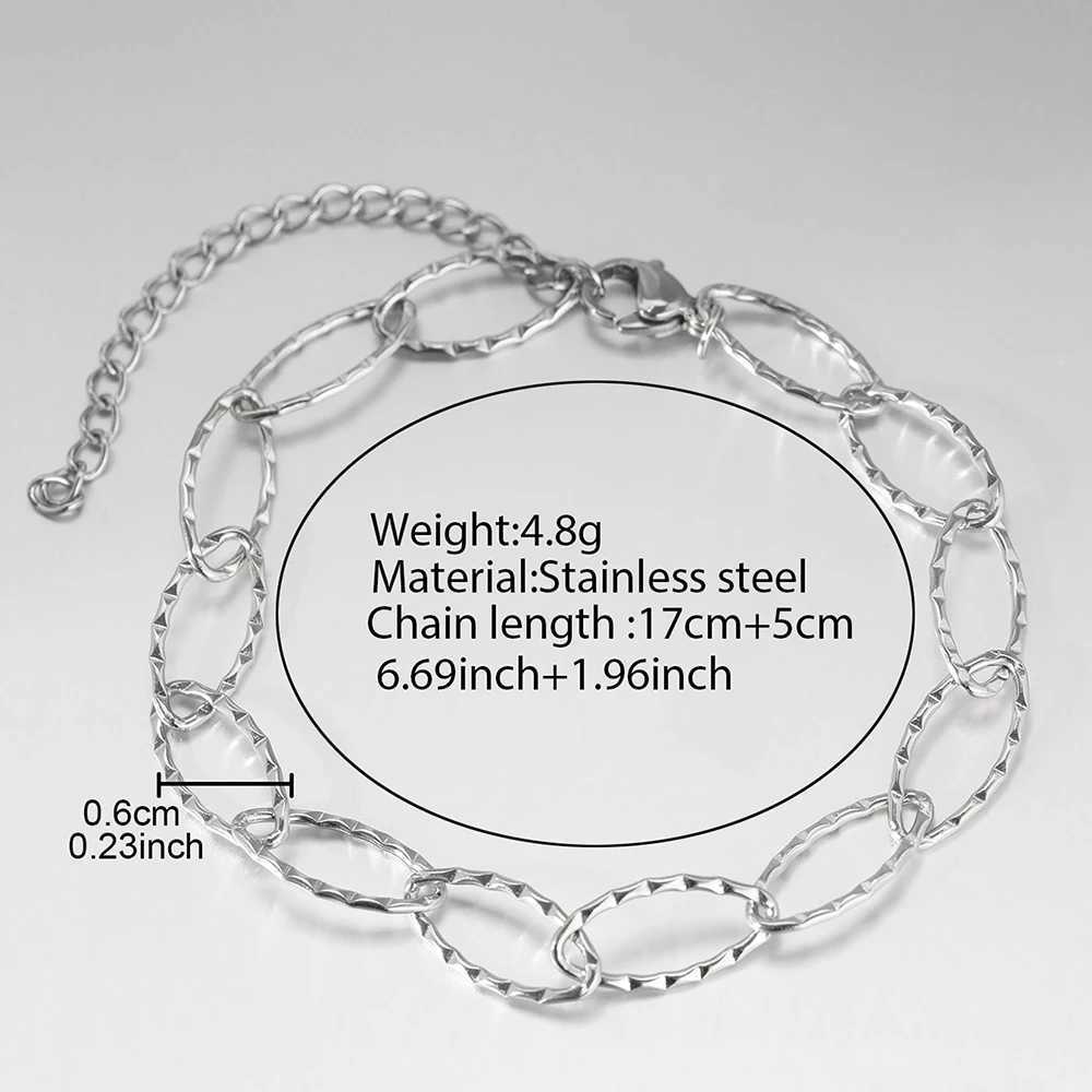 Stainl Steel Bracelets Elliptical O-Ring Chain Minimalist Classics Bracelet For Women Jewelry Everyday Wear Beautiful GiftsXJ250109