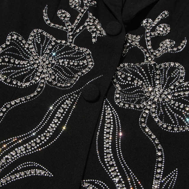 Vintage Women Wedding Suit Beaded Crystal Single Breasted Mother Of The Bride Suits 1 Pieces Sets Jacket Fashion Female Tops Wear Customized
