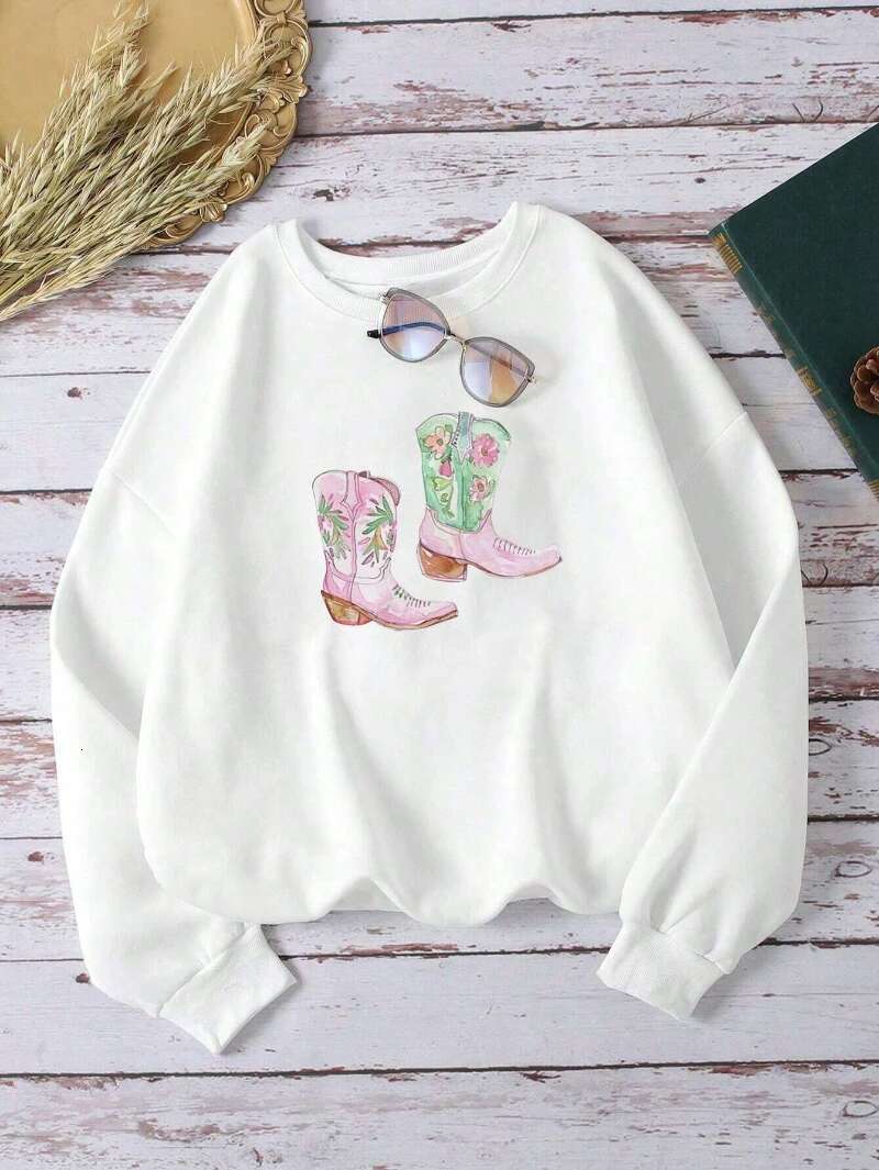 Street Women's Designer Hooded Sweatshirt With French Pattern Print Pullover Wool Warm And Comfortable Round Neck Sweatshirt Autumn And Winter St