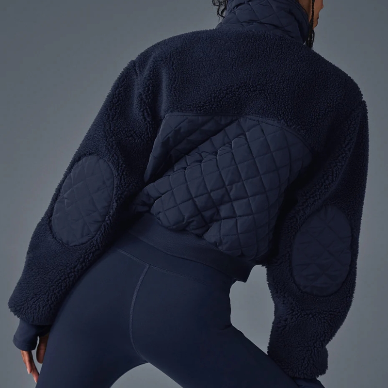 A680 Unisex Cashmere Collar Short Thick Zipper Coat Casual Cotton-Padded Warm Jacket