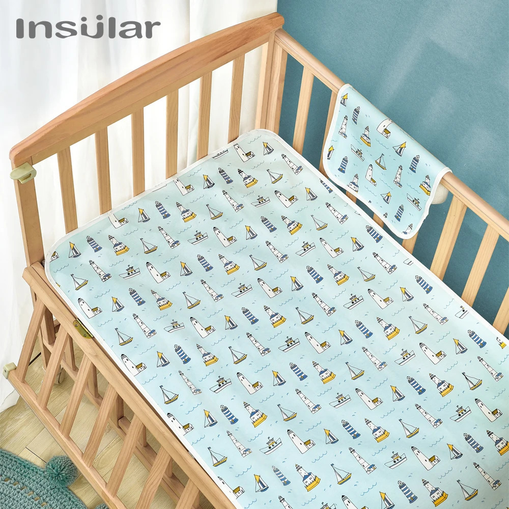 Insular Waterproof Baby Diaper Changing Mat Foldable Soft Cotton Travel Nappy Change Portable Baby Care Front Play Pad Baby Care 250109