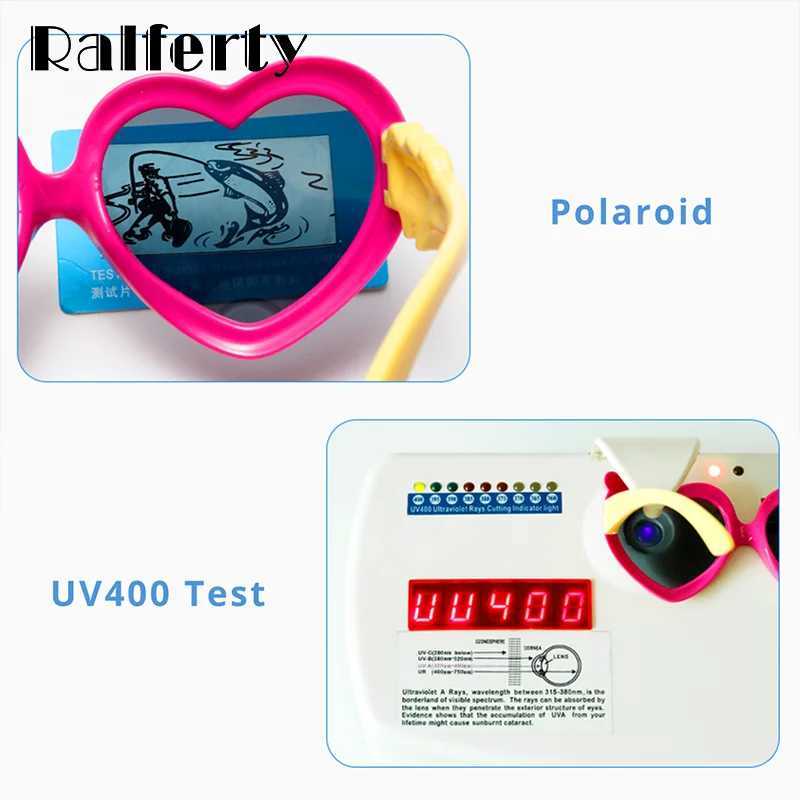 Ralfer flexible childrens sunglasses girls sunglasses polarized anti UV shadows baby heart-shaped sunglasses Oculos baby sunglasses W250109
